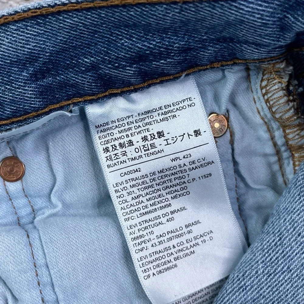 Levis 501 Jeans Mens 35x34 Blue Original Fit Button Fly Straight Cotton Denim